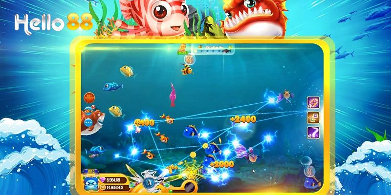 Đồ họa 3D sống động trong bắn cá online Hello88