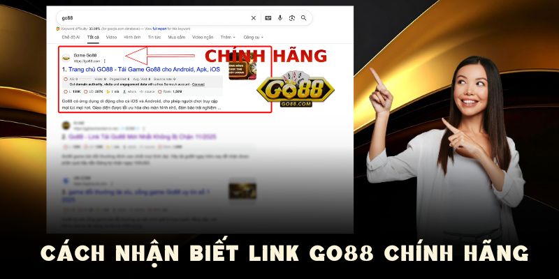 Nhận biết thông qua link vào GO88